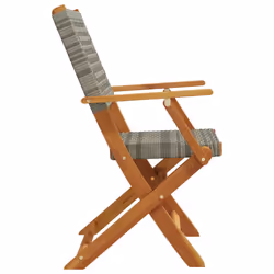 VidaXL 3214560 outdoor chair Terrace Padded seat Acacia wood, Polyrattan Grey - Additional view 5