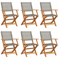 VidaXL 3214561, Terrace, Padded seat, Acacia wood, Polyrattan, Grey, 110 kg, 540 mm