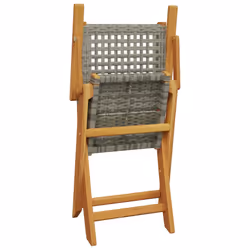 VidaXL 3214561 outdoor chair Terrace Padded seat Acacia wood, Polyrattan Grey - Additional view 7