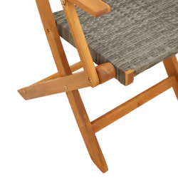 VidaXL 3214561 outdoor chair Terrace Padded seat Acacia wood, Polyrattan Grey - Additional view 8