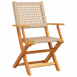 VidaXL 3214562 outdoor chair Terrace Padded seat Acacia wood, Polyrattan Beige - Additional view 4