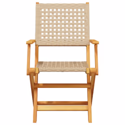 VidaXL 3214562 outdoor chair Terrace Padded seat Acacia wood, Polyrattan Beige - Additional view 5