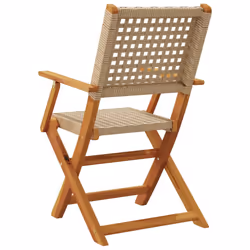 VidaXL 3214562 outdoor chair Terrace Padded seat Acacia wood, Polyrattan Beige - Additional view 7