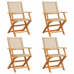 VidaXL 3214563, Terrace, Padded seat, Acacia wood, Polyrattan, Beige, 110 kg, 540 mm