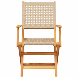 VidaXL 3214563 outdoor chair Terrace Padded seat Acacia wood, Polyrattan Beige - Additional view 4