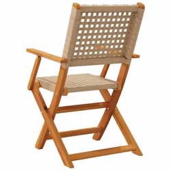 VidaXL 3214563 outdoor chair Terrace Padded seat Acacia wood, Polyrattan Beige - Additional view 6