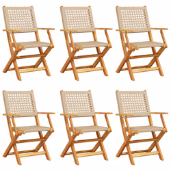 VidaXL 3214564, Terrace, Padded seat, Acacia wood, Polyrattan, Beige, 110 kg, 540 mm
