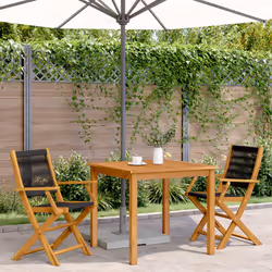 VidaXL 3214565 outdoor chair Terrace Padded seat Acacia wood, Polypropylene (PP) Black