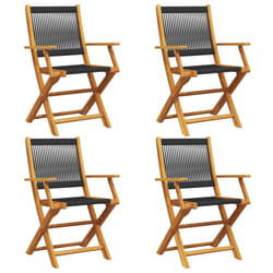 VidaXL 3214566 outdoor chair Terrace Padded seat Acacia wood, Polypropylene (PP) Black