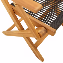 VidaXL 3214566 outdoor chair Terrace Padded seat Acacia wood, Polypropylene (PP) Black - Additional view 8