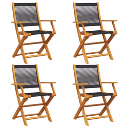 VidaXL 3214567, Terrace, Padded seat, Acacia wood, Polypropylene (PP), Black, 110 kg, 540 mm