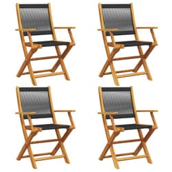 VidaXL 3214567 outdoor chair Terrace Padded seat Acacia wood, Polypropylene (PP) Black