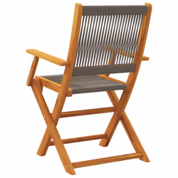 VidaXL 3214568 outdoor chair Terrace Padded seat Acacia wood, Polypropylene (PP) Grey - Additional view 7