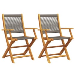 VidaXL 3214570 outdoor chair Terrace Padded seat Acacia wood, Polypropylene (PP) Grey