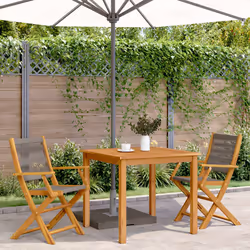 VidaXL 3214570 outdoor chair Terrace Padded seat Acacia wood, Polypropylene (PP) Grey