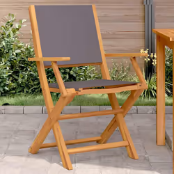 VidaXL 3214577 outdoor chair Terrace Padded seat Acacia wood, Polyester Anthracite - Additional view 2