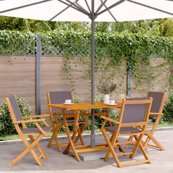 VidaXL 3214578 outdoor chair Terrace Padded seat Acacia wood, Polyester Anthracite