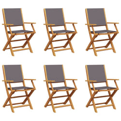 VidaXL 3214579 outdoor chair Terrace Padded seat Acacia wood, Polyester Anthracite