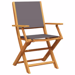 VidaXL 3214579 outdoor chair Terrace Padded seat Acacia wood, Polyester Anthracite
