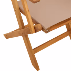 vidaXL Garden Chairs Outdoor Chair Dining Chair Solid Wood Acacia and Fabric - taupe, 6 pcs - Additional view 7