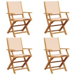 VidaXL 3214583 outdoor chair Terrace Padded seat Acacia wood, Polyester Beige
