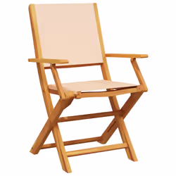 VidaXL 3214583 outdoor chair Terrace Padded seat Acacia wood, Polyester Beige