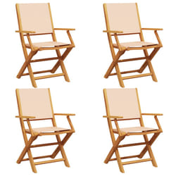 VidaXL 3214585 outdoor chair Terrace Padded seat Acacia wood, Polyester Beige