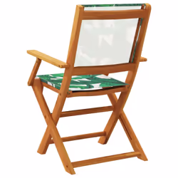 vidaXL Garden Chairs Outdoor Chair Dining Chair Solid Wood Acacia and Fabric - leaf pattern, 8 pcs - Additional view 5