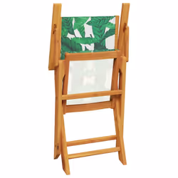 vidaXL Garden Chairs Outdoor Chair Dining Chair Solid Wood Acacia and Fabric - leaf pattern, 8 pcs - Additional view 6