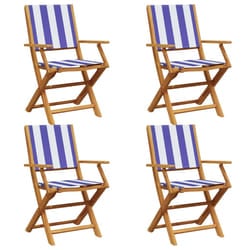 VidaXL 3214590 outdoor chair Terrace Padded seat Acacia wood, Polyester Blue, White