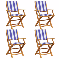 VidaXL 3214591, Terrace, Padded seat, Acacia wood, Polyester, Blue, White, 110 kg, 540 mm