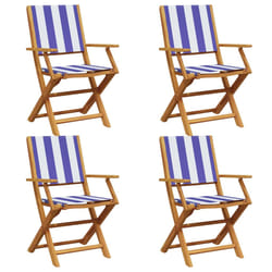 VidaXL 3214591 outdoor chair Terrace Padded seat Acacia wood, Polyester Blue, White