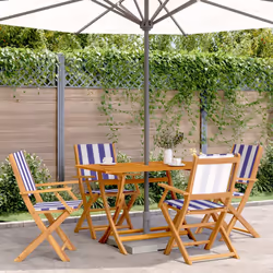 VidaXL 3214591 outdoor chair Terrace Padded seat Acacia wood, Polyester Blue, White