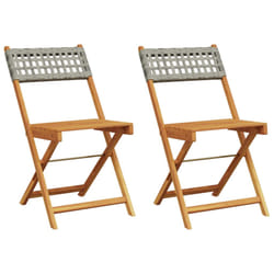 VidaXL 3214595 outdoor chair Terrace Padded seat Acacia wood, Polyrattan Grey