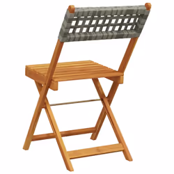 VidaXL 3214595 outdoor chair Terrace Padded seat Acacia wood, Polyrattan Grey - Additional view 7