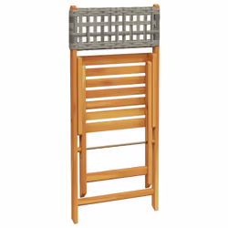 VidaXL 3214595 outdoor chair Terrace Padded seat Acacia wood, Polyrattan Grey - Additional view 8
