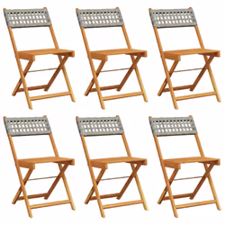 VidaXL 3214596, Terrace, Padded seat, Acacia wood, Polyrattan, Grey, 110 kg, 410 mm