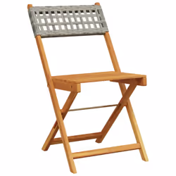 VidaXL 3214596 outdoor chair Terrace Padded seat Acacia wood, Polyrattan Grey