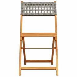 VidaXL 3214596 outdoor chair Terrace Padded seat Acacia wood, Polyrattan Grey - Additional view 4