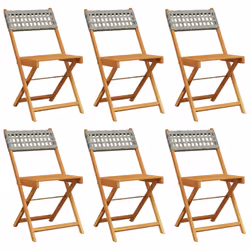 VidaXL 3214597, Terrace, Padded seat, Acacia wood, Polyrattan, Grey, 110 kg, 410 mm