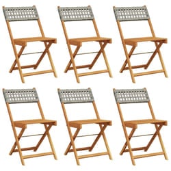 VidaXL 3214597 outdoor chair Terrace Padded seat Acacia wood, Polyrattan Grey