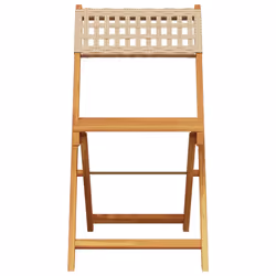 VidaXL 3214598 outdoor chair Terrace Padded seat Acacia wood, Polyrattan Beige - Additional view 5