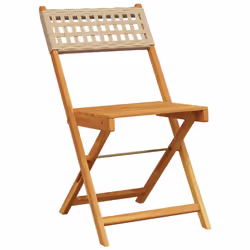 VidaXL 3214599 outdoor chair Terrace Padded seat Acacia wood, Polyrattan Beige