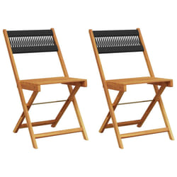 VidaXL 3214601 outdoor chair Terrace Padded seat Acacia wood Black