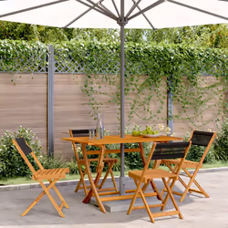 VidaXL 3214602 outdoor chair Terrace Padded seat Acacia wood Black