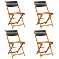 VidaXL 3214603 outdoor chair Terrace Padded seat Acacia wood Black