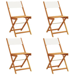 VidaXL 3214610 outdoor chair Terrace Padded seat Acacia wood, Polyester Cream, White