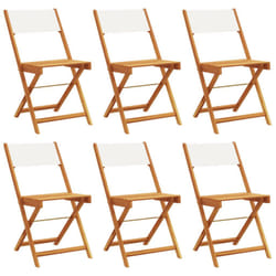 VidaXL 3214611 outdoor chair Terrace Padded seat Acacia wood, Polyester Cream, White