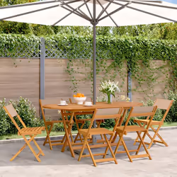 VidaXL 3214618 outdoor chair Terrace Padded seat Acacia wood, Polyester Taupe