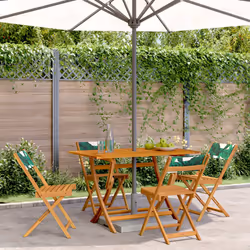VidaXL 3214622 outdoor chair Terrace Padded seat Acacia wood, Polyester Green